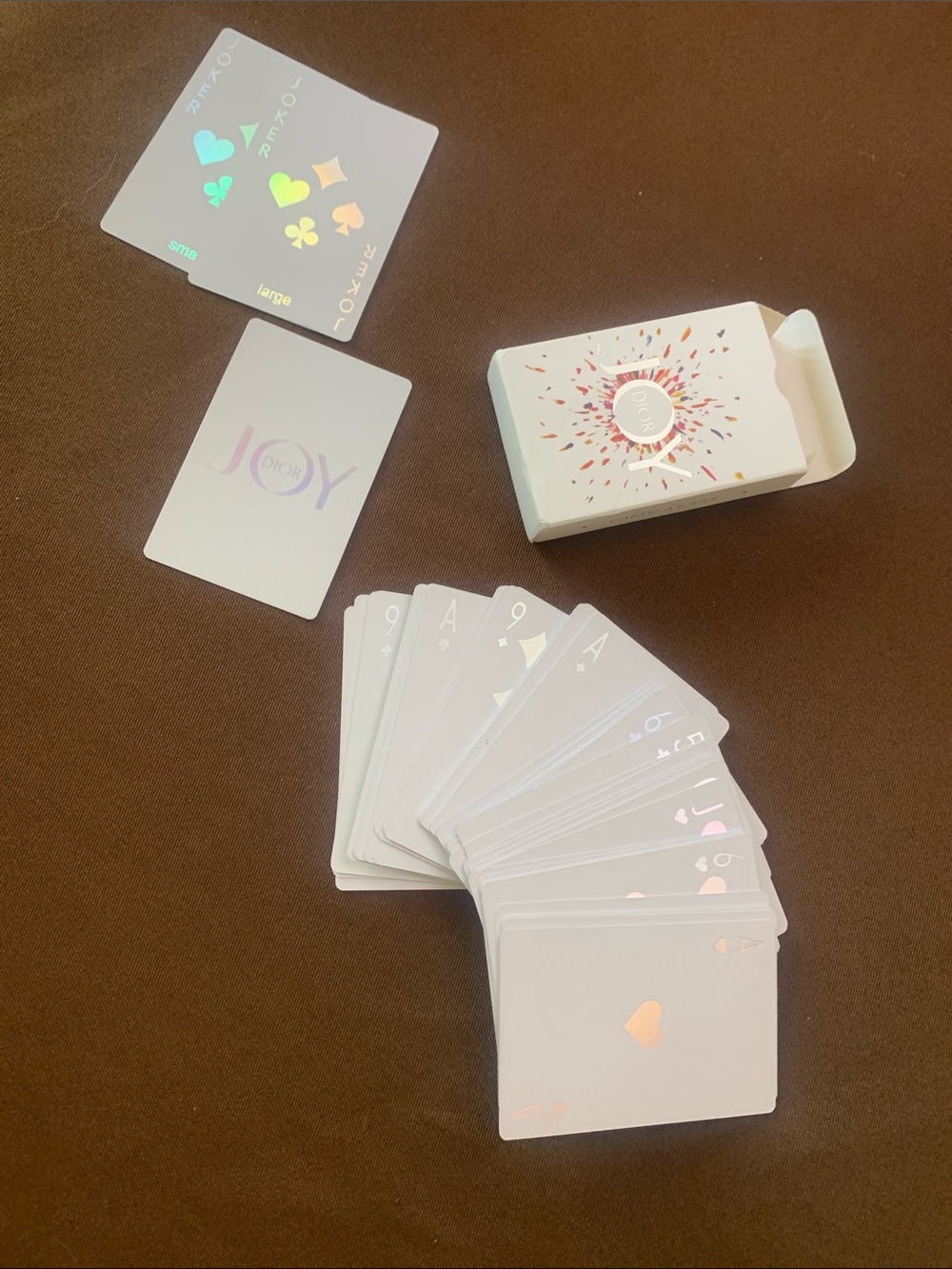 Dior JOY Playing Cards – White with Holographic Accents